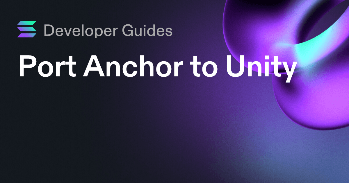 Port Anchor to Unity